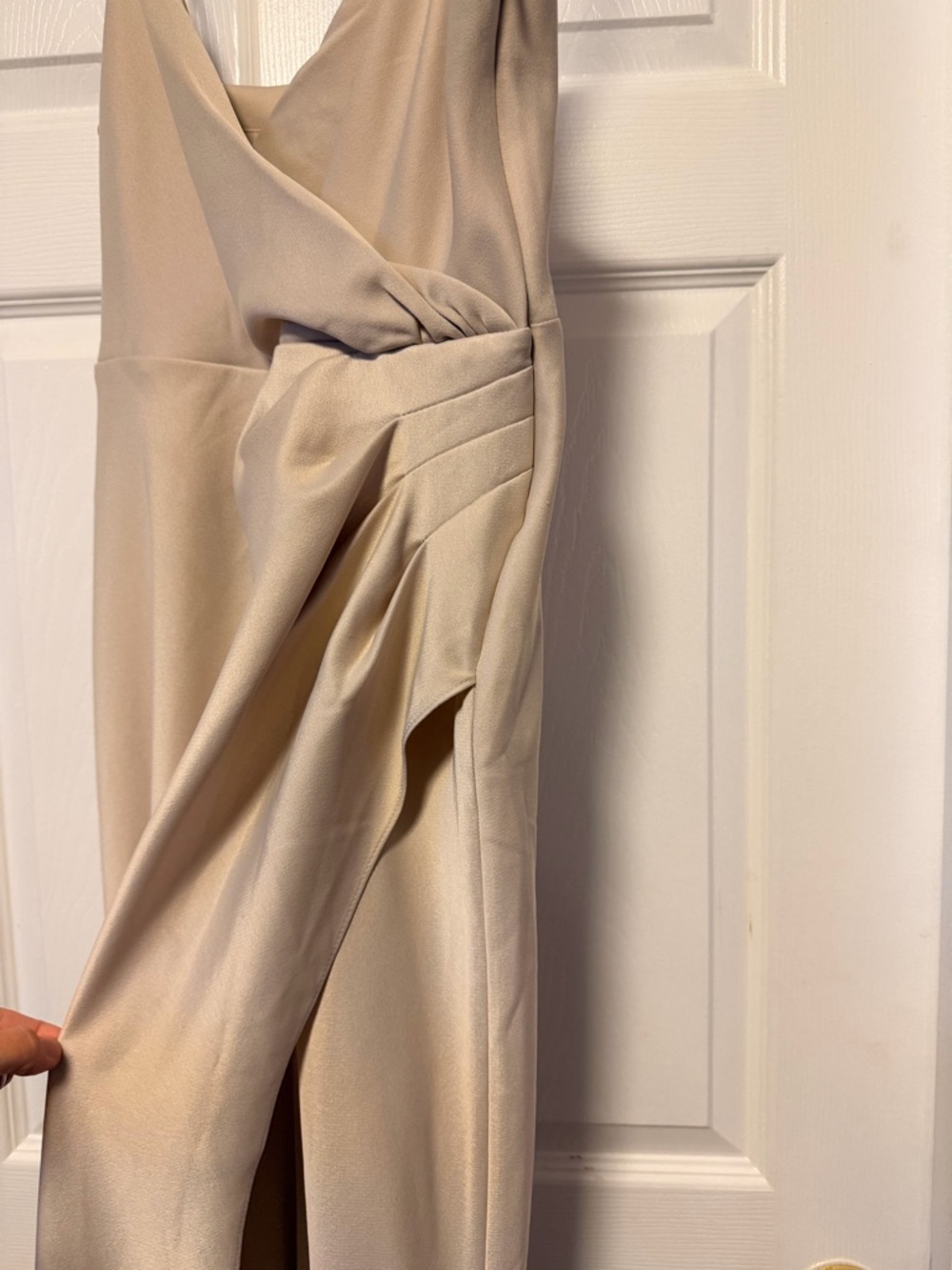BHLDN Freya Satin Charmeuse Maxi Dress - Champagne - Size 6 - Picture 6 of 8